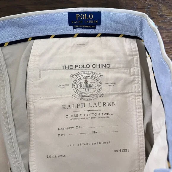 Ralph Lauren Polo Chino Classic Cotton Twill 36x30 mens pants - Picture 2 of 14